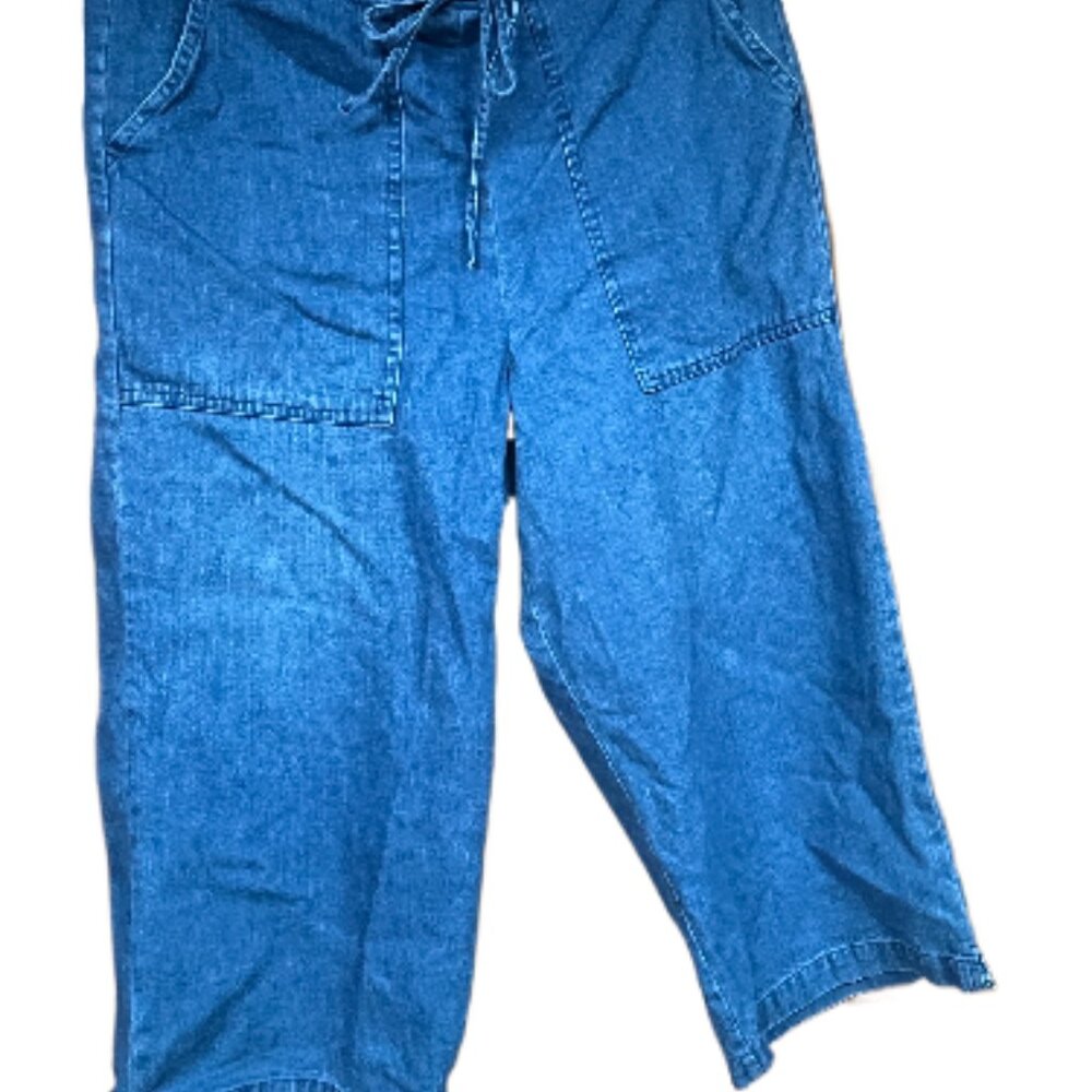 L Bobbie Brooks drawstring  denim capri jeans